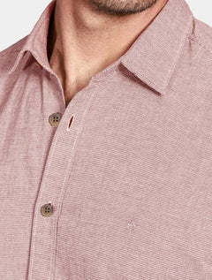 Camisa Aramis Masculina Manga Curta Slim Falso Liso Belfort Terracota Mescla