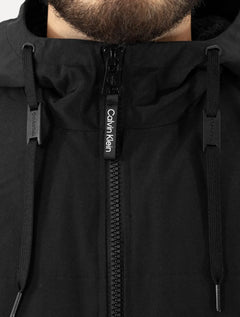 Jaqueta Calvin Klein Masculina Nylon Hoodie Windbreaker Chumbo