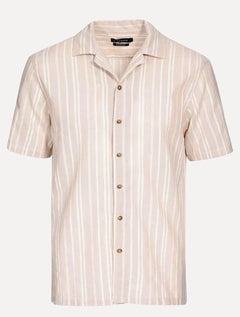Camisa Aramis Masculina Manga Curta Regular Bowling Eco Maquineta Listrada Cáqui
