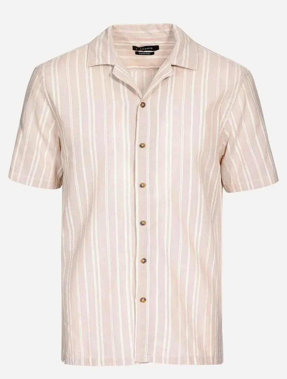 Camisa Aramis Masculina Manga Curta Regular Bowling Eco Maquineta Listrada Cáqui