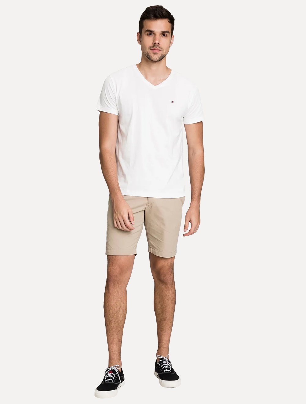 Camiseta Tommy Hilfiger Masculina Essential V-Neck Branca