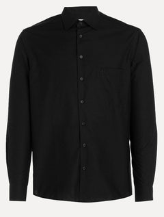 Camisa Dudalina Masculina Comfort Tricoline Lisa Preta