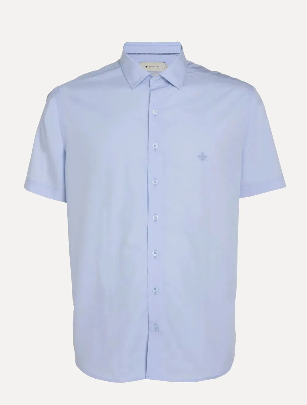Camisa Dudalina Masculina Manga Curta Slim Wrinkle Free Azul Claro