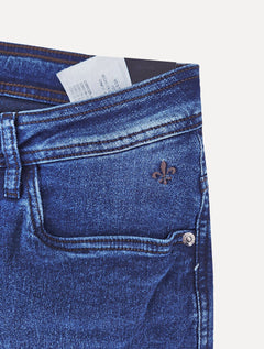 Calça Dudalina Jeans Masculina Slim Stretch Azul Médio