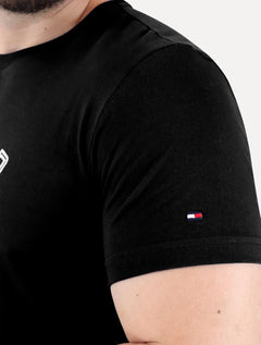Camiseta Tommy Hilfiger Masculina Outline Arc Script Preta