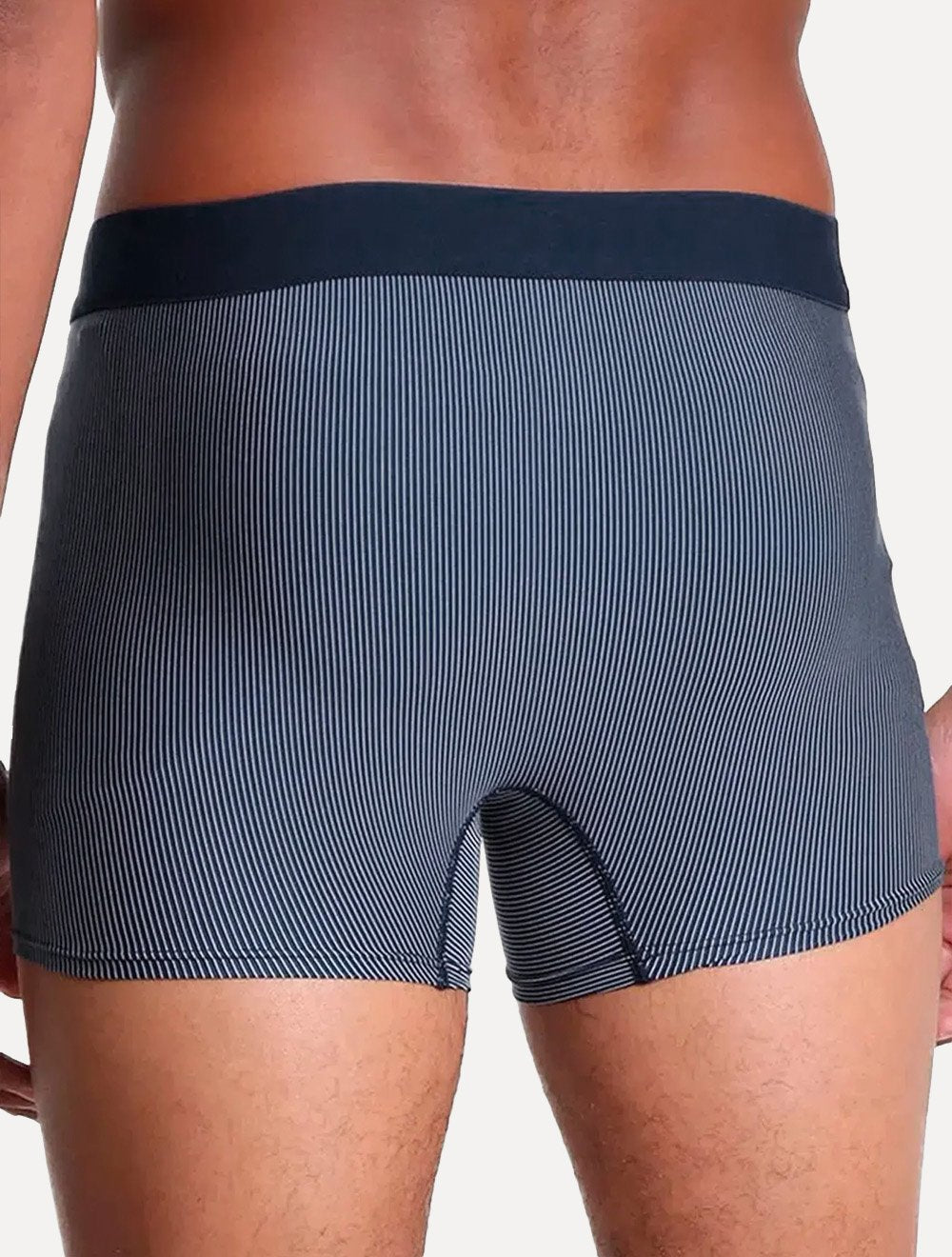 Cueca Mash Boxer Microfibra Risca de Giz Azul Marinho