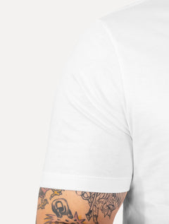 Camiseta Calvin Klein Swimwear Masculina V-Neck Slim Fit Logo Branca