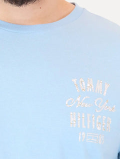Camiseta Tommy Hilfiger Masculina Inverse Climate Tee Logo Azul Claro