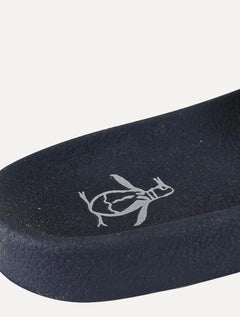 Chinelo Original Penguin Masculino Slide Lateral Lettering Azul Marinho