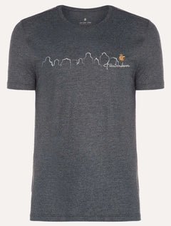 Camiseta Von der Volke Masculina Origineel Lines Buildings Chumbo Mescla