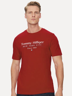 Camiseta Tommy Hilfiger Masculina Center Stack Vermelha