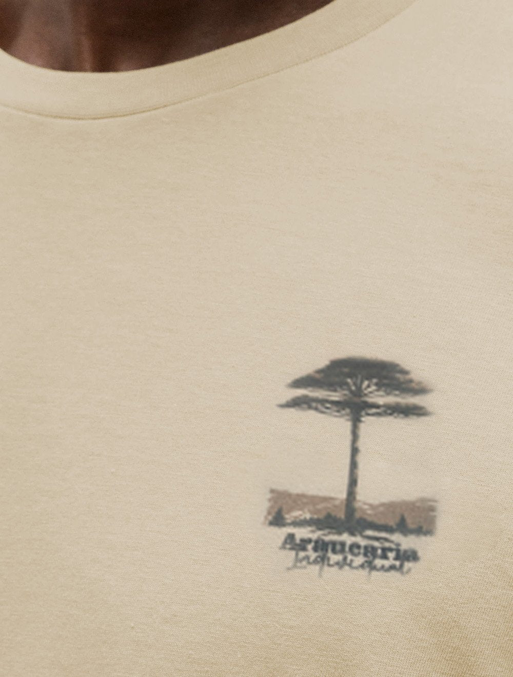 Camiseta Individual Masculina Slim Araucária Cáqui Médio