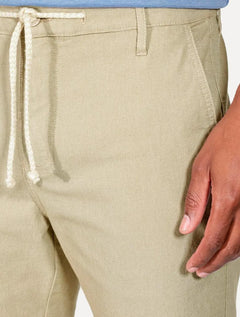 Bermuda Aramis Masculina Chino Cotton Sarja Cadarço Cáqui Mescla