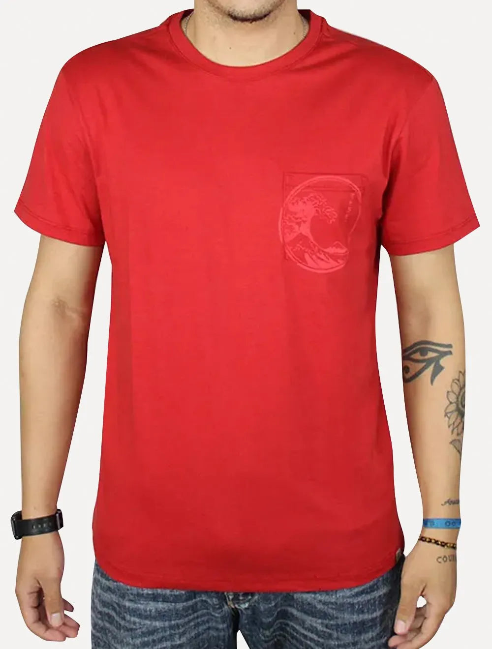 Camiseta Reserva Masculina Estampada Selo Onda Vermelha