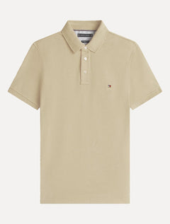 Polo Tommy Hilfiger Masculina Slim Piquet 1985 Cáqui Claro