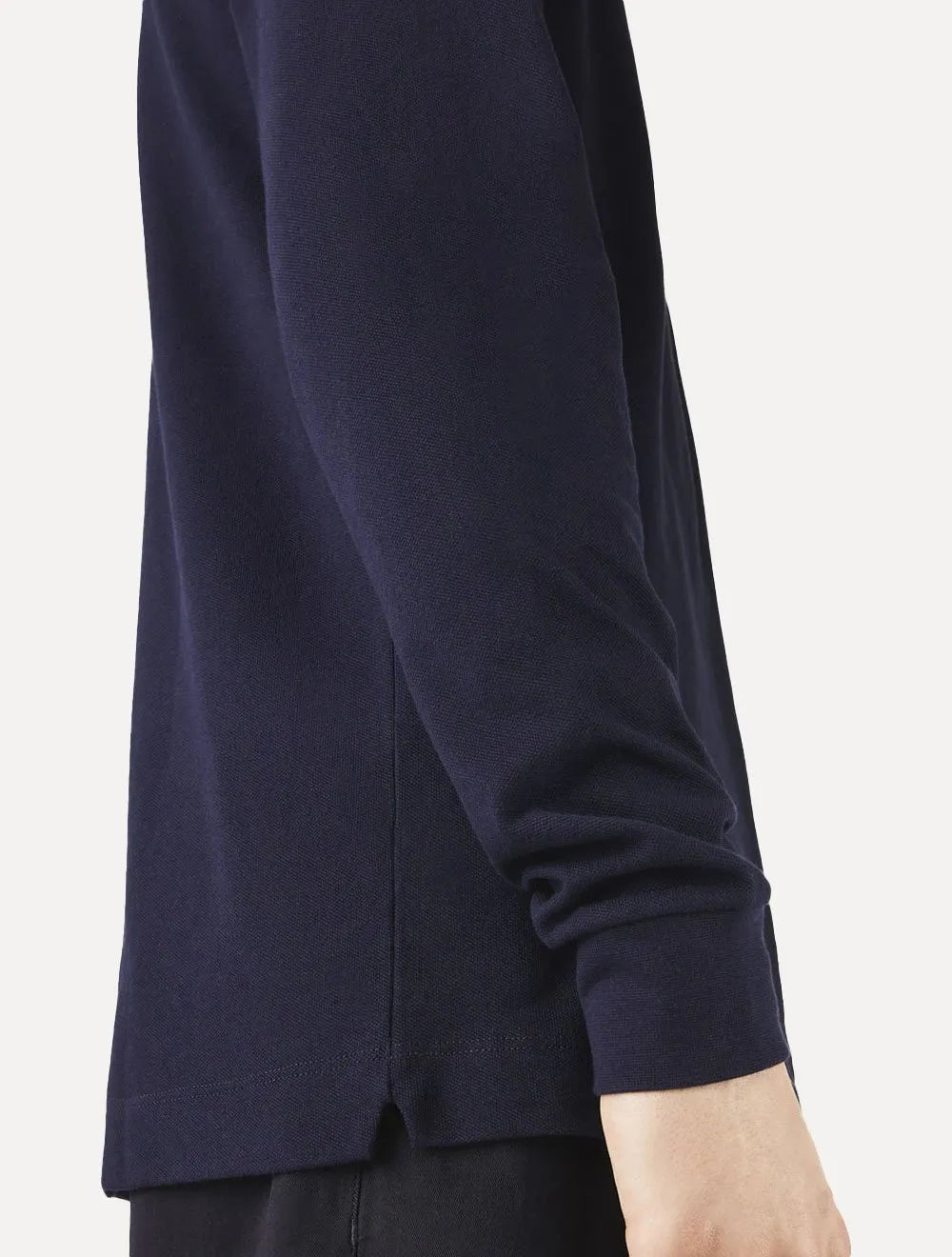 Polo Lacoste Masculina Piquet Manga Longa Paris Stretch Azul Marinho