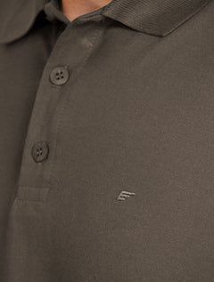 Polo Ellus Masculina Piquet Classic Easa Marrom Escuro