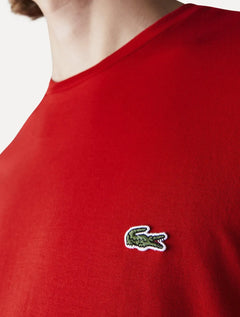 Camiseta Lacoste Masculina Jersey Pima Cotton Vermelha