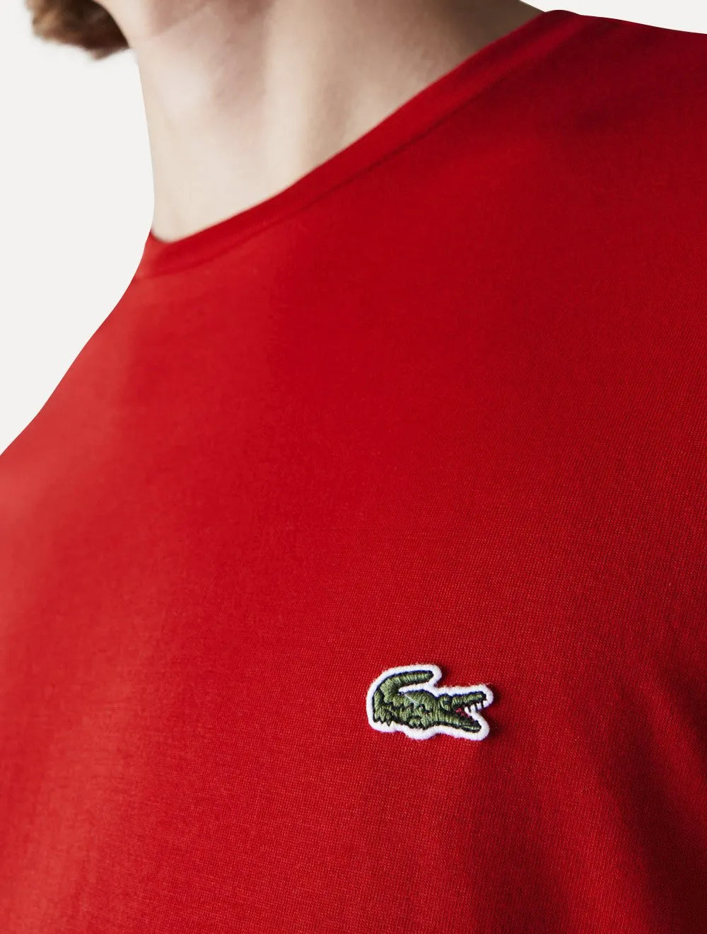 Camiseta Lacoste Masculina Jersey Pima Cotton Vermelha