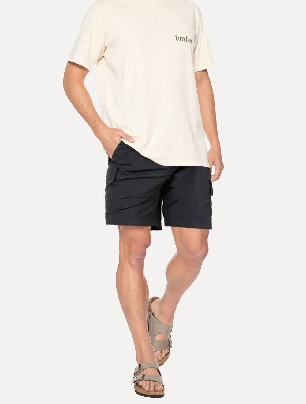 Bermuda Aramis Masculina Cargo Tec Rubber Tag Preta
