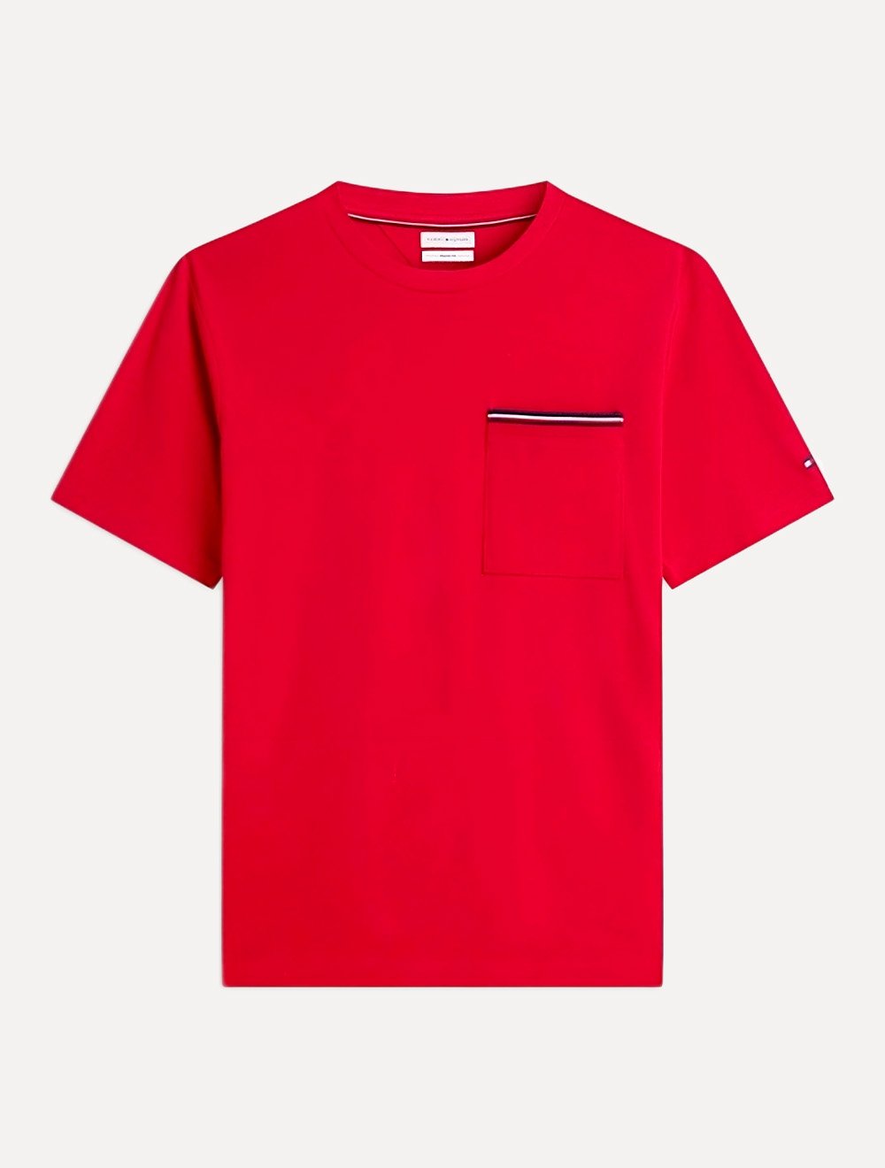 Camiseta Tommy Hilfiger Masculina Regular Piquet Pocket Vermelha