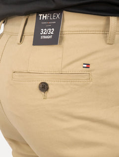 Calça Tommy Hilfiger Masculina Custom Fit THFlex Chino Stretch Cáqui