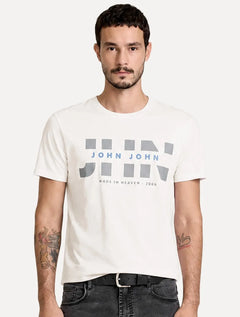 Camiseta John John Masculina Slim Fit Street Off White