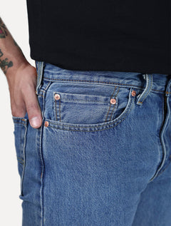 Bermuda Levis Jeans Masculina 405 Standard Shorts Stretch Azul