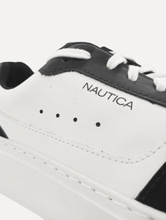 Tênis Nautica Masculino Firenze Couro Preto/Branco