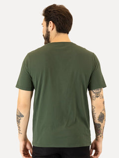 Camiseta Ellus Masculina Cotton Fine Classic Logo Verde Escuro