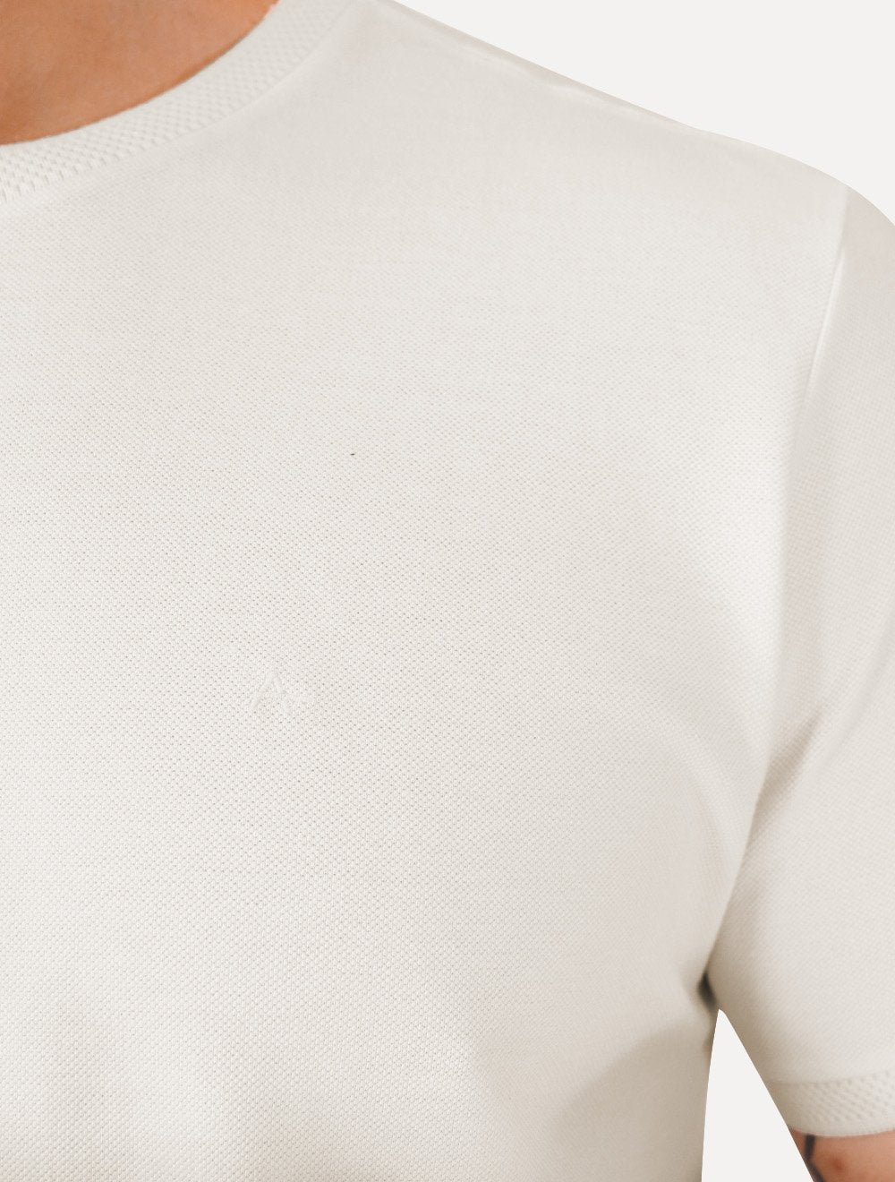 Camiseta Aramis Masculina Piquet Gola Retilinea Textura Off White