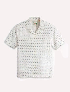 Camisa Levis Masculina Manga Curta Camp Texture Branca