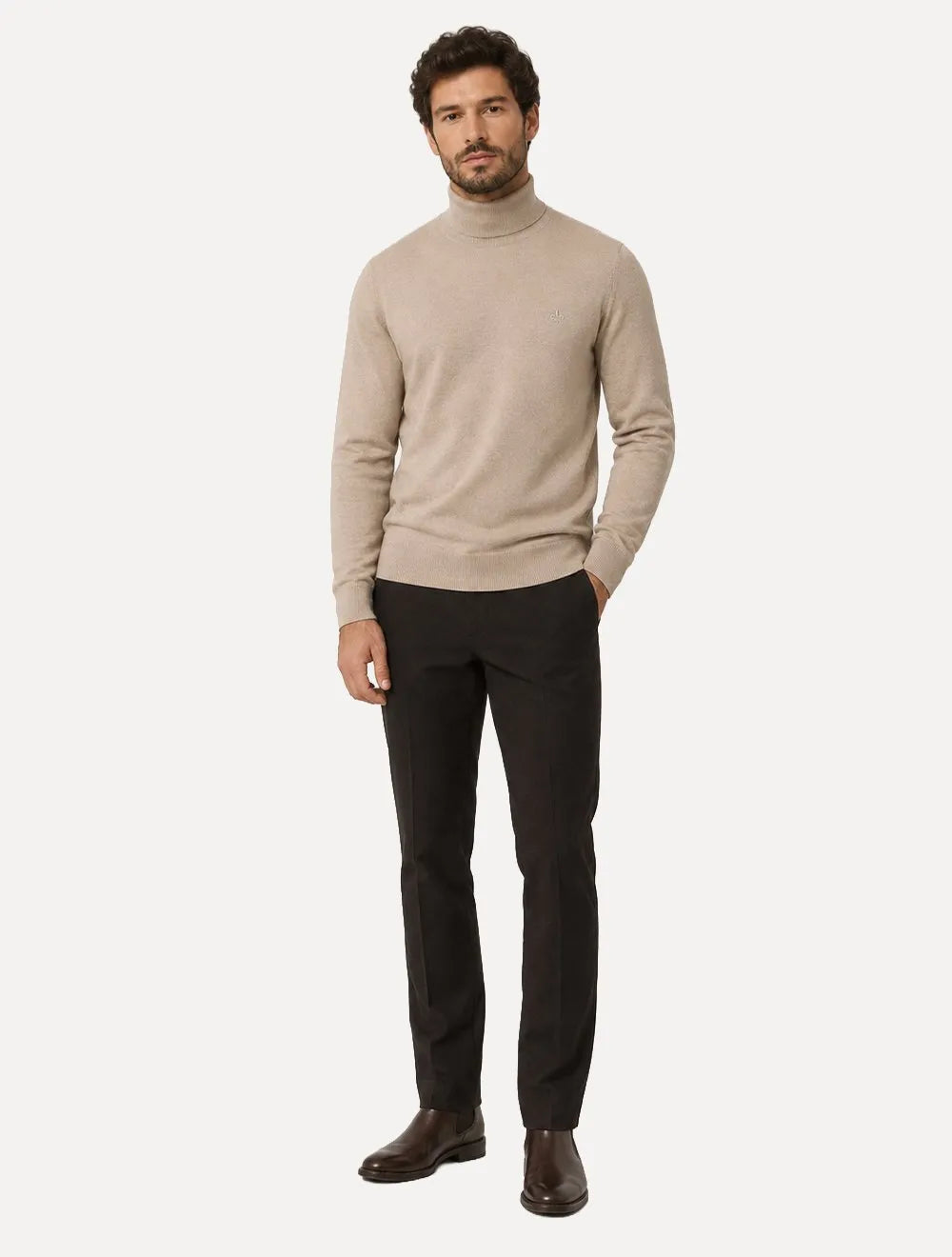 Blusa Dudalina Masculina Tricot Cacharel Cotton Cáqui Médio