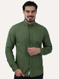 Camisa Tommy Hilfiger Masculina Oxford Regular Verde Sálvia