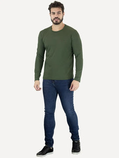 Camiseta Colcci Masculina Manga Longa Logo Verde Escuro