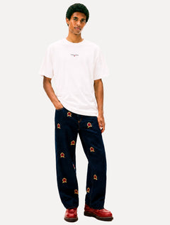 Camiseta Tommy Jeans Masculina Frontal Linear Logo Off White