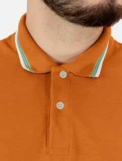 Polo Colcci Masculina Piquet Frisos Orange Logo Amarelo Escuro