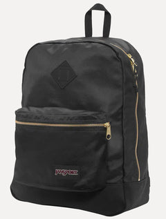 Mochila JanSport Super FX Black Gold Premium Poly Preta