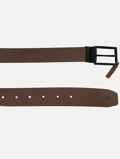 Cinto Reserva Masculino Couro Dupla Face Texture Rajado Marrom