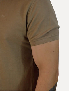 Polo Aramis Masculina Cotton Piquet Basic Mnon Logo Marrom Claro