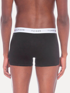 Cueca Tommy Hilfiger Cotton Stretch Trunk Preta Pack 3UN
