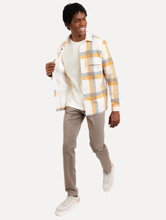 Blusa Aramis Masculina Regular Suedine Canelado Off-White