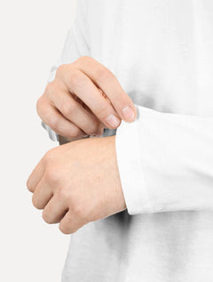 Camiseta Calvin Klein Jeans Masculina Manga Longa Rubber CK Frontal Branca