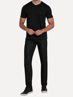 Camiseta Dudalina Masculina V-Neck Essential Gray Icon Preta
