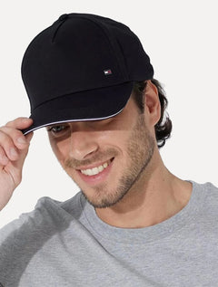 Boné Tommy Hilfiger Corporate Cotton 6 Panel Preto