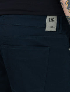 Bermuda King & Joe Masculina Slim Sarja 2X1 Five Pockets Azul Marinho