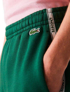Bermuda Lacoste Masculina Moletom Fleece Signature Sash Verde