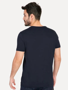 Camiseta Aramis Masculina Basic Lisa Light Logo Azul Marinho