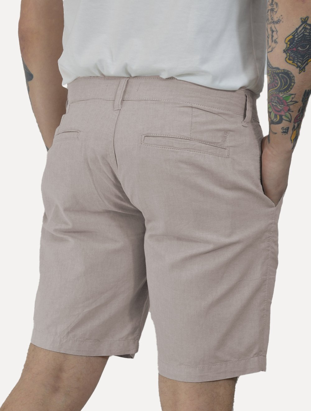 Bermuda Sergio K Masculina Chino Sarja Elastano Cinza