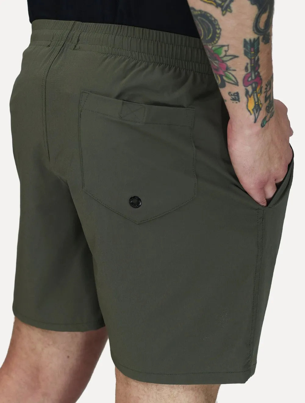 Bermuda King & Joe Masculina Nylon Flex Ripstop Verde Militar